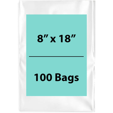 Clear Poly Bags Flat 1.5 Mil Size: 8 inch (width) X 18 inch (height)